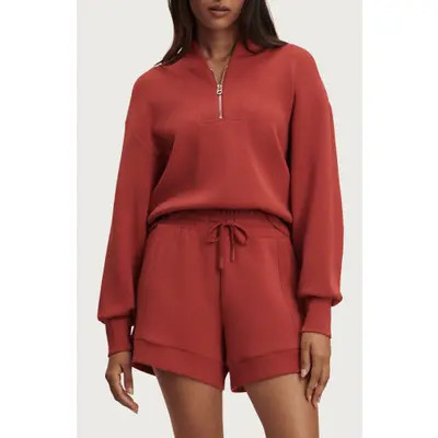Varley Davidson Woven Sweatshirt in Ivory Marl at Nordstrom, Size Medium | Nordstrom