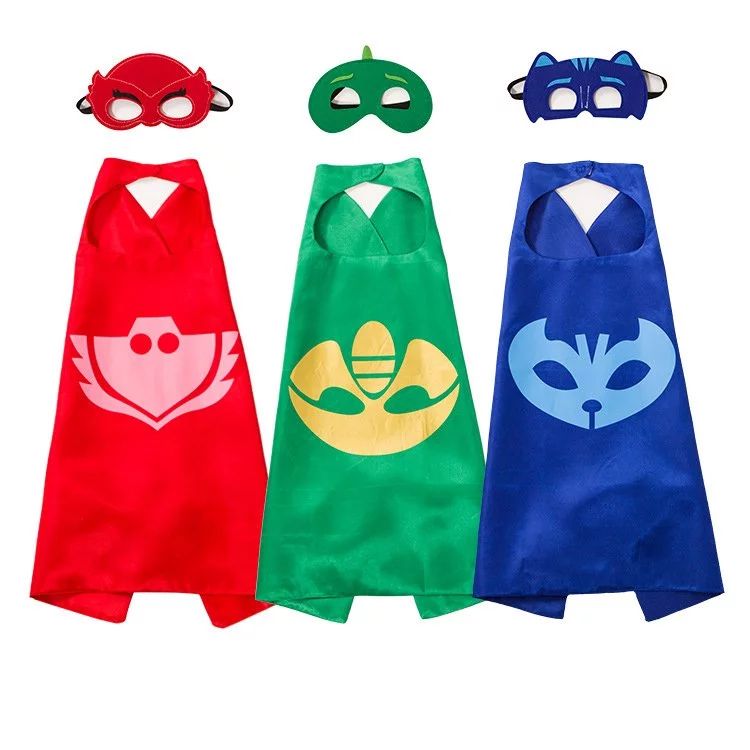 Super Team Kids Cape and Mask Costumes for PJ Mask Costume Party 3 Set, Superhero Party Favors | Walmart (US)