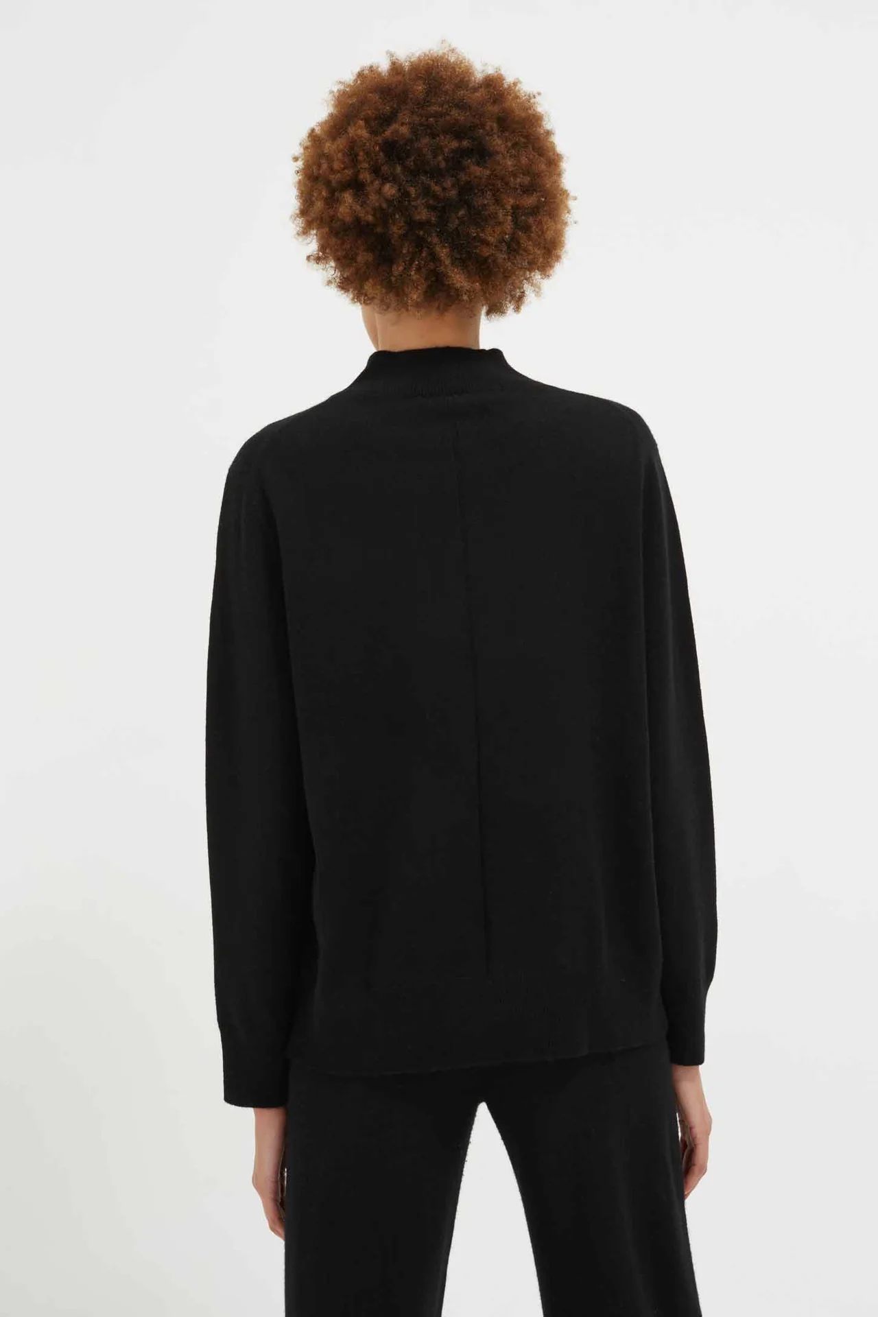 Black Funnel Neck Cashmere Sweater | Chinti and Parker