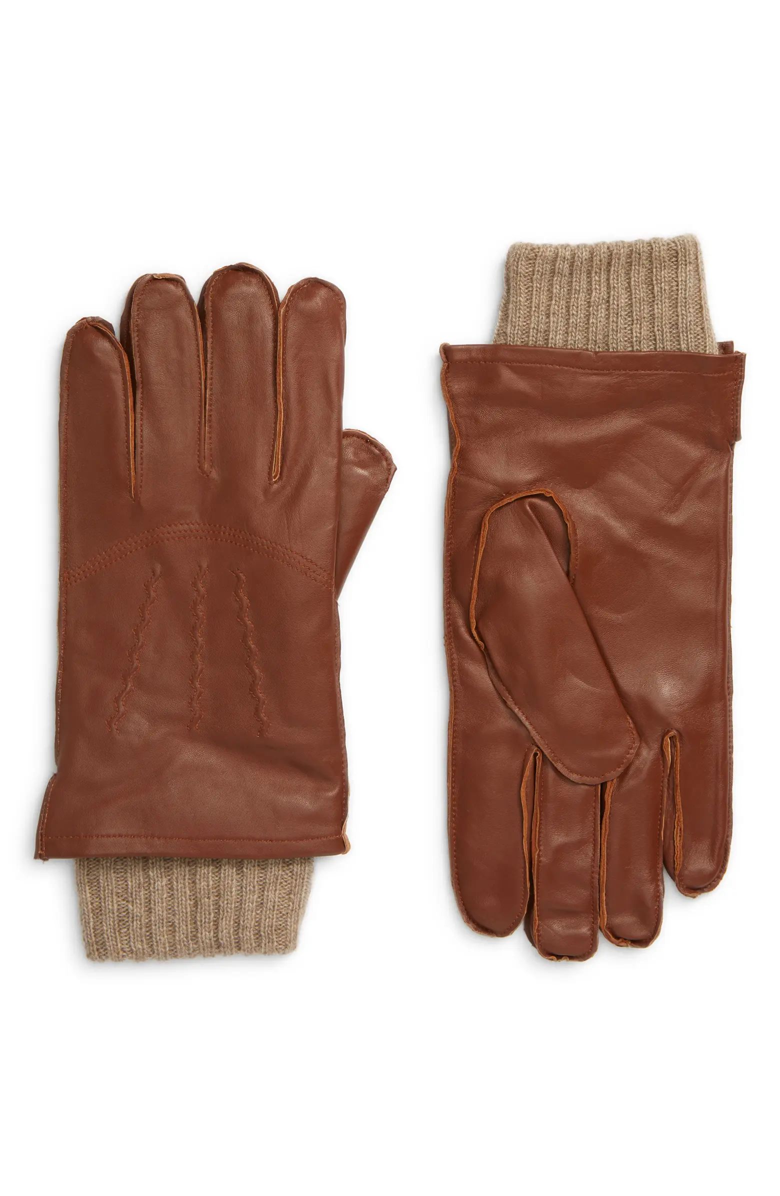 Leather Cashmere Lined Gloves | Nordstrom