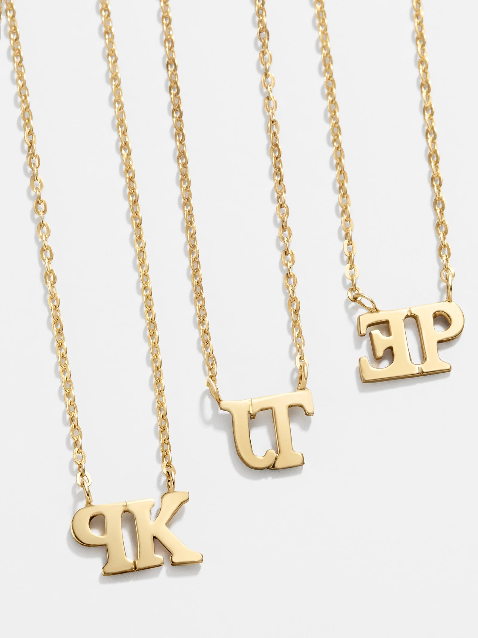 Back to Back: Reverse 14K Gold Initial Necklace | BaubleBar (US)