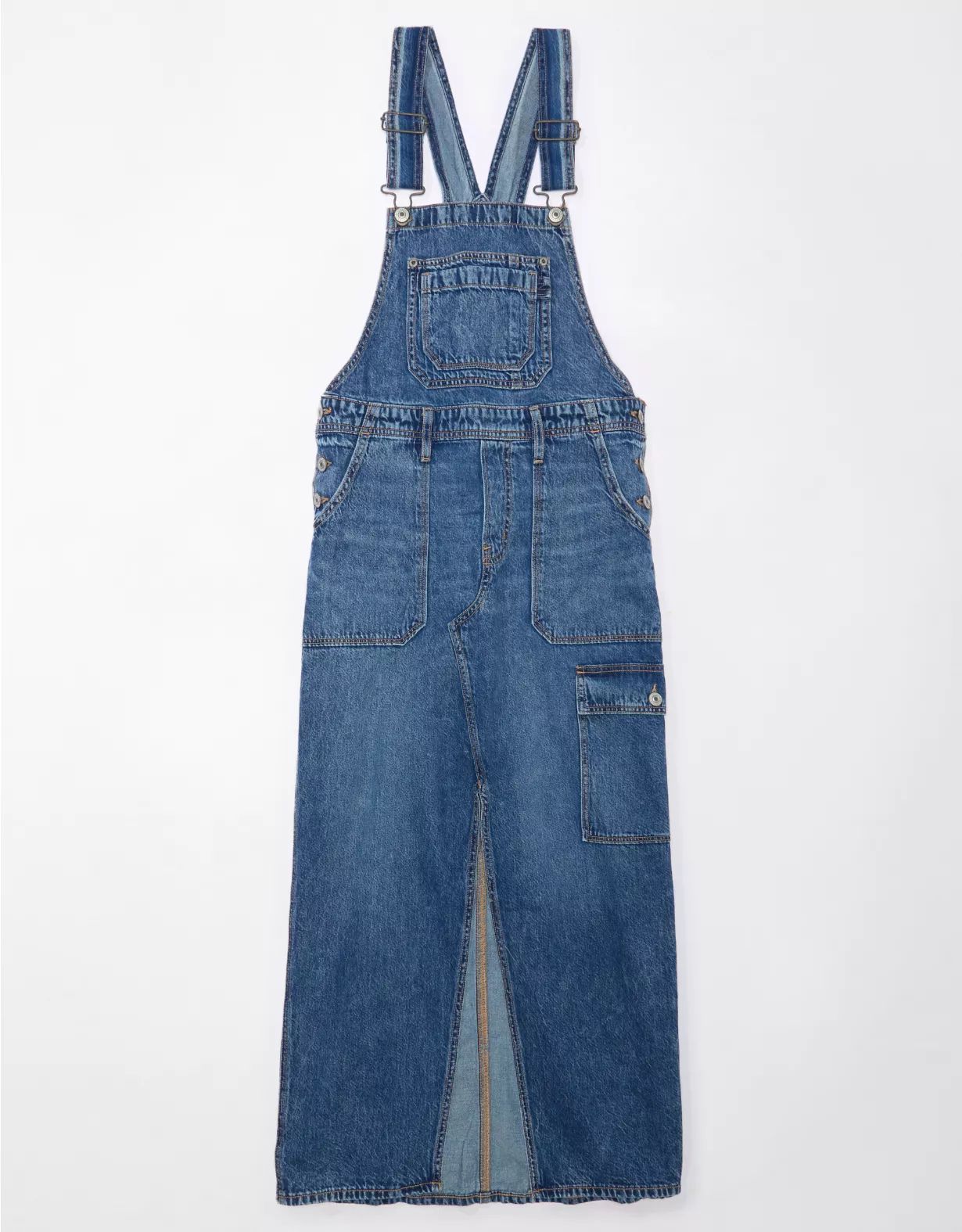 AE Denim Maxi Overall Dress | American Eagle Outfitters (US & CA)