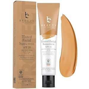 Tinted Sunscreen for Face - SPF 20 With Natural & Organic Ingredients Broad Spectrum Sunblock Lot... | Amazon (US)