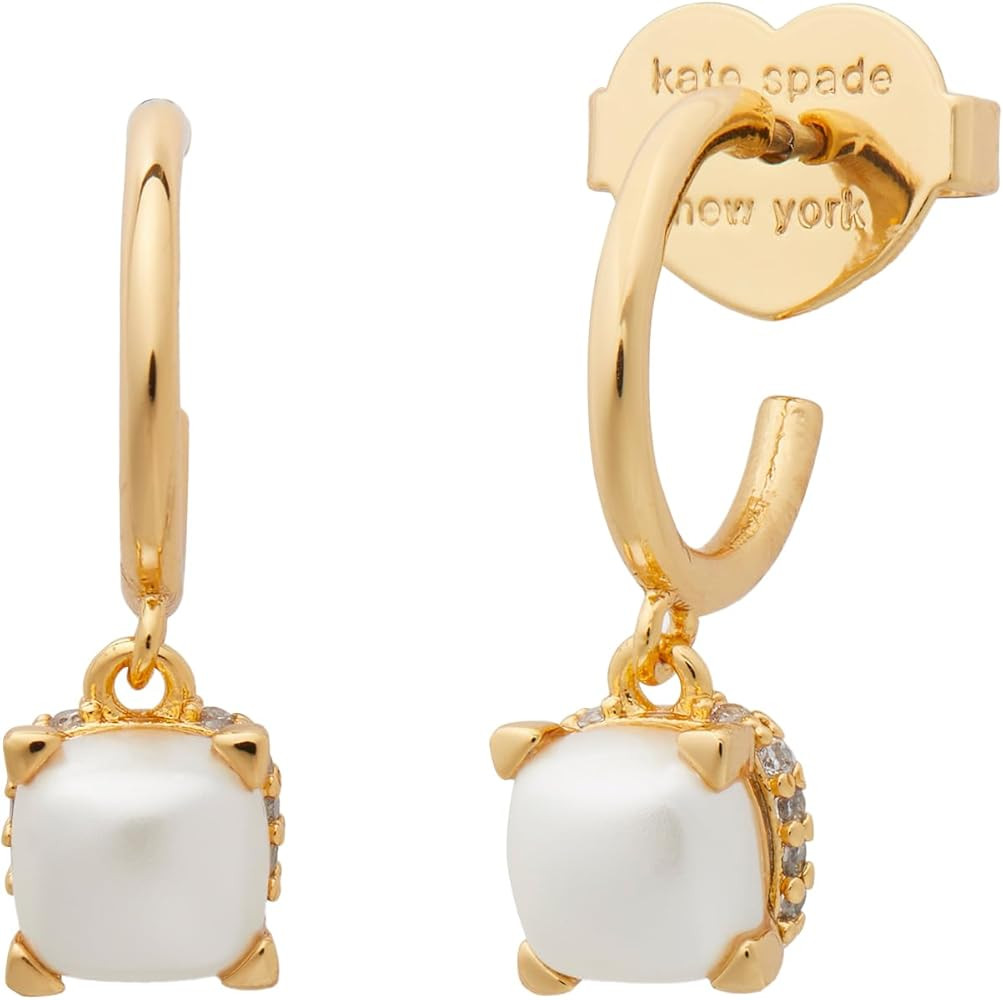 Kate Spade New York Little Luxuries 6mm Square Huggies | Amazon (US)