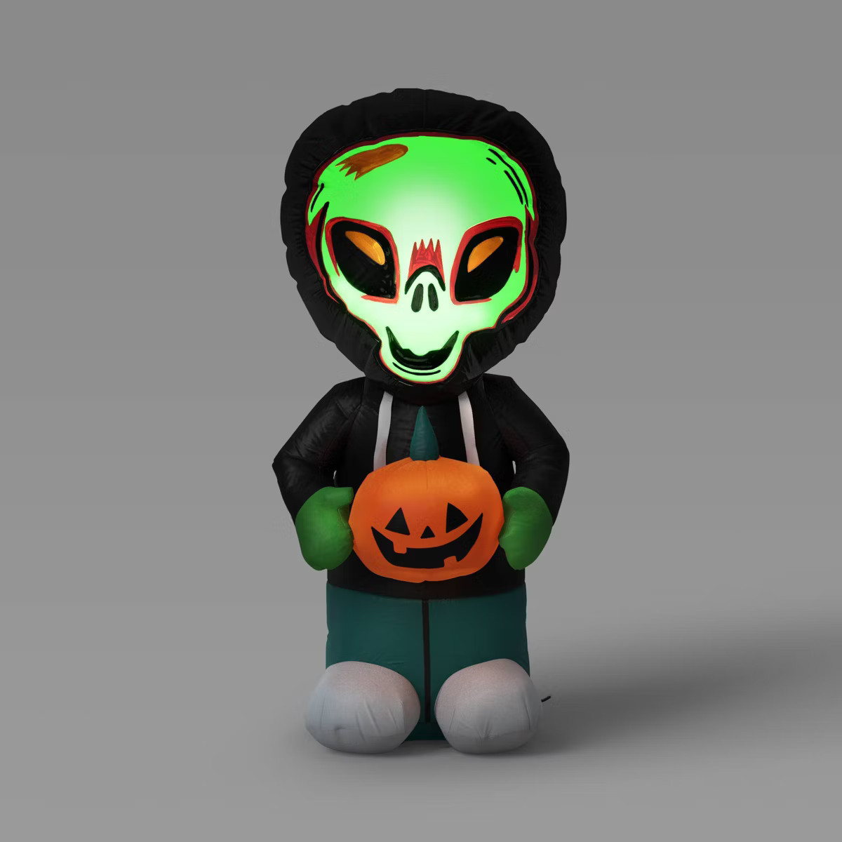 3.5' Airblown Green Alien Kid with Jack O'Lantern Halloween Inflatable Decoration - Hyde and EEK!... | Target