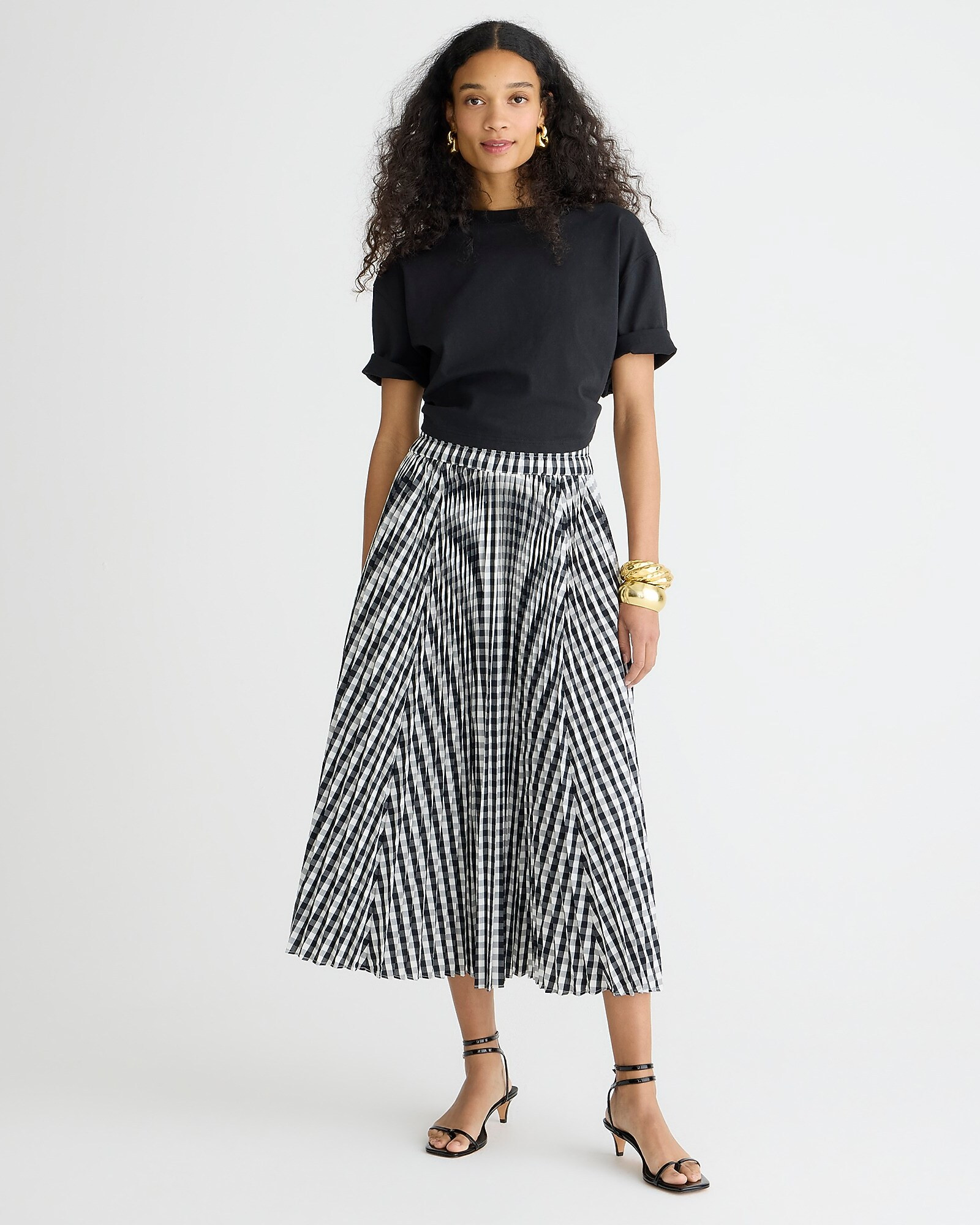 Gwyneth pleated skirt in gingham | J. Crew US