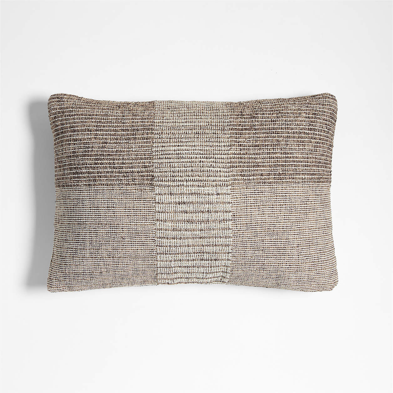 Textured Woven Stripes 22"x15" Deep Brown Indoor/Outdoor Throw Pillow + Reviews | Crate & Barrel | Crate & Barrel