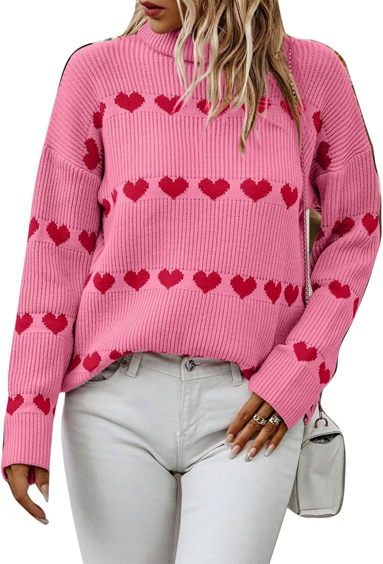 Womens Turtleneck Jumpers Cute Long Sleeve Sweaters Pullover Casual Loose Fit Knit Sweatershirt T... | Amazon (US)