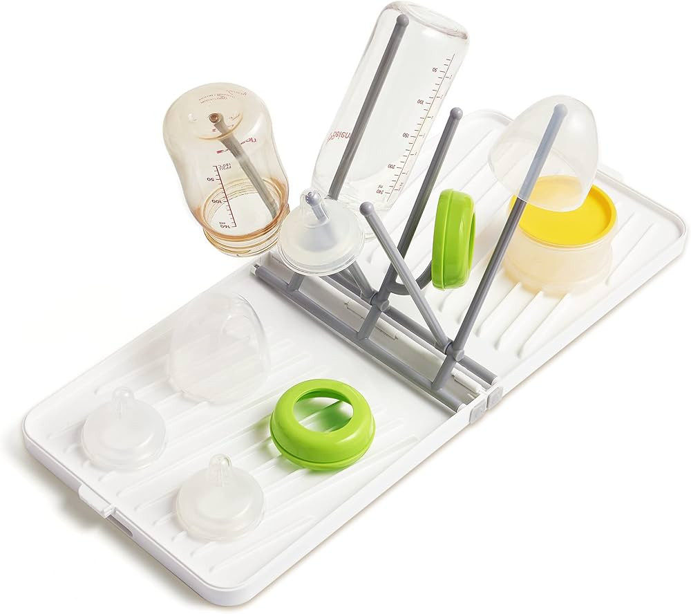 YOTIME Baby Bottle Drying Rack with Drainer, Foldable & Space Saving Drying Rack for Baby Bottles... | Amazon (US)