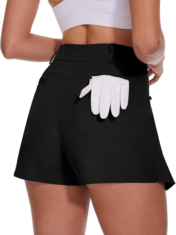 Soneven 15" Golf Shorts for Women with 2 Pockets High Waisted Athletic Skorts for Tennis Running | Amazon (US)