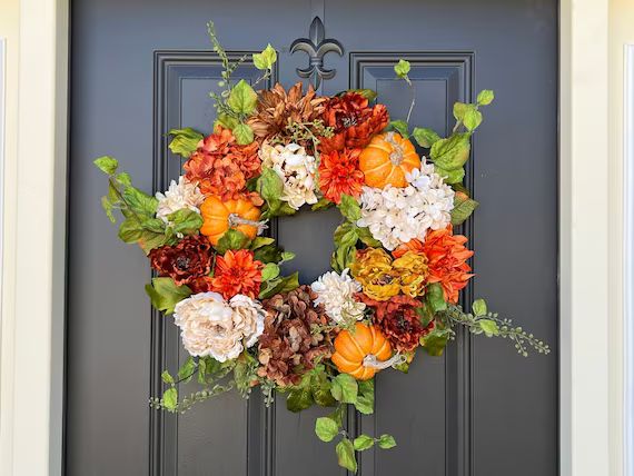 Twoinspireyou Fall WREATHS for Front Door, Fall Wreaths, Autumn Wreaths, Thanksgiving Wreath | Etsy (US)