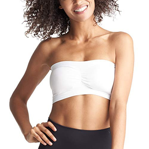Yummie womens Seamless Bandeau Bra, White, Medium-Large US | Amazon (US)
