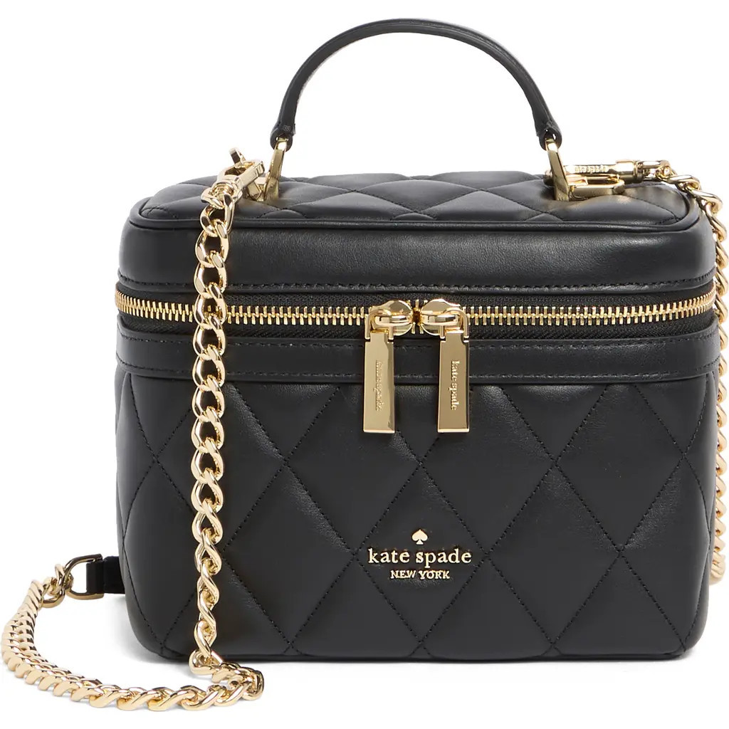 Kate Spade New York Carey Quilted Leather Crossbody Trunk in Black at Nordstrom Rack | Nordstrom Rack