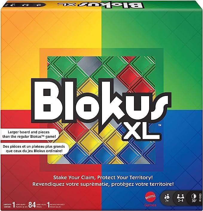 Blokus XL Family Board Game with Blocking Strategy and Spacial Reasoning, Oversized Gameboard, Gi... | Amazon (US)