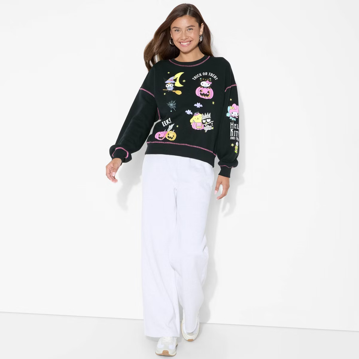 Women's Hello Kitty Halloween Graphic Sweatshirt - Black | Target