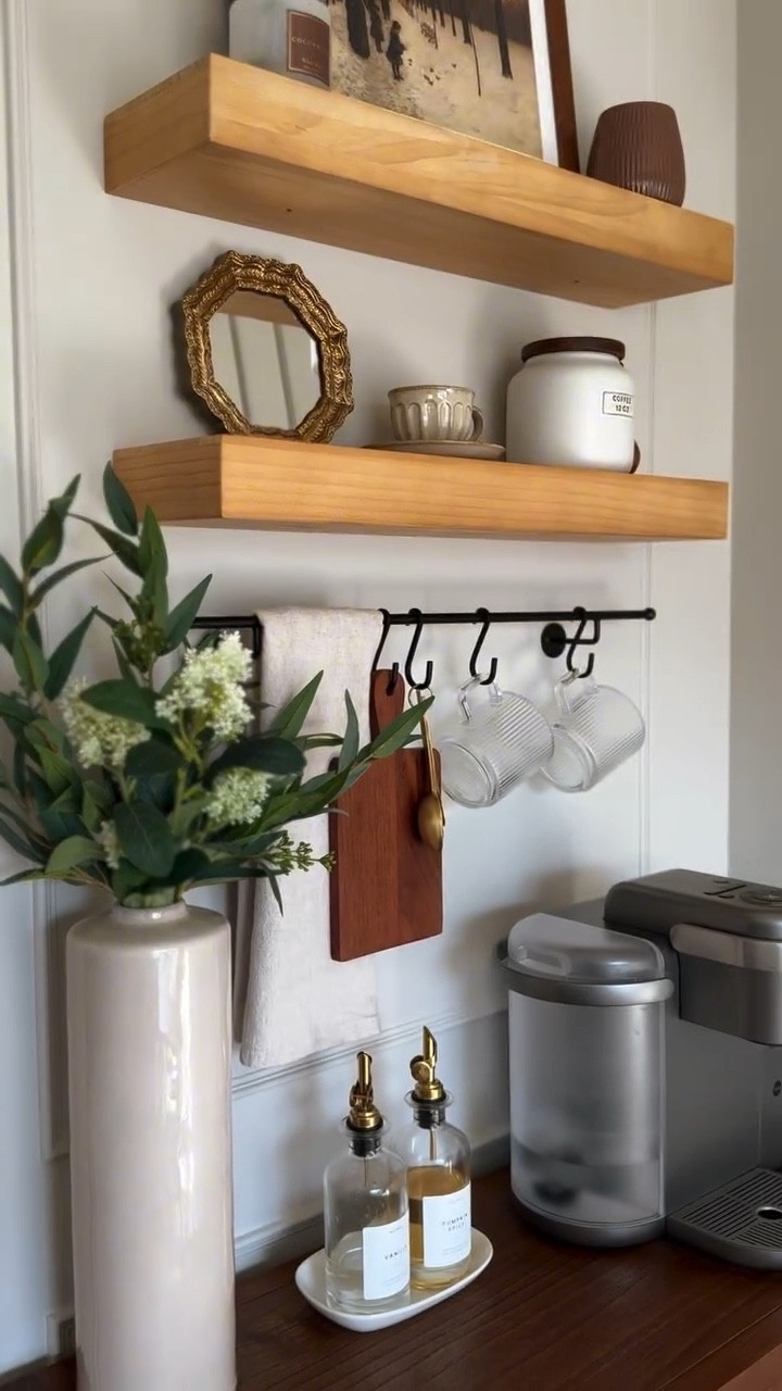 sometimes you just need to make a darling coffee bar in order to romanticize making coffee at home. 🤍☕️

#aclassyfashionista #homeinspiration #budgetfriendlyhome #coffeebar #coffeeathome