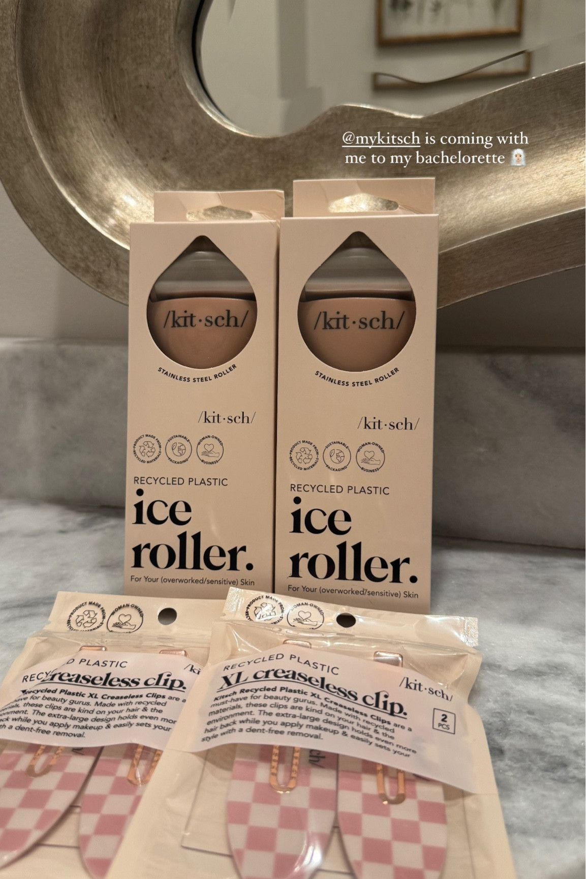 Bringing my favorite products from Kitsch with me to my bachelorette🧖🏼‍♀️💗 #bride #bridetobe #bridemusthaves #bachelorette 

#LTKWedding #LTKTravel #LTKBeauty