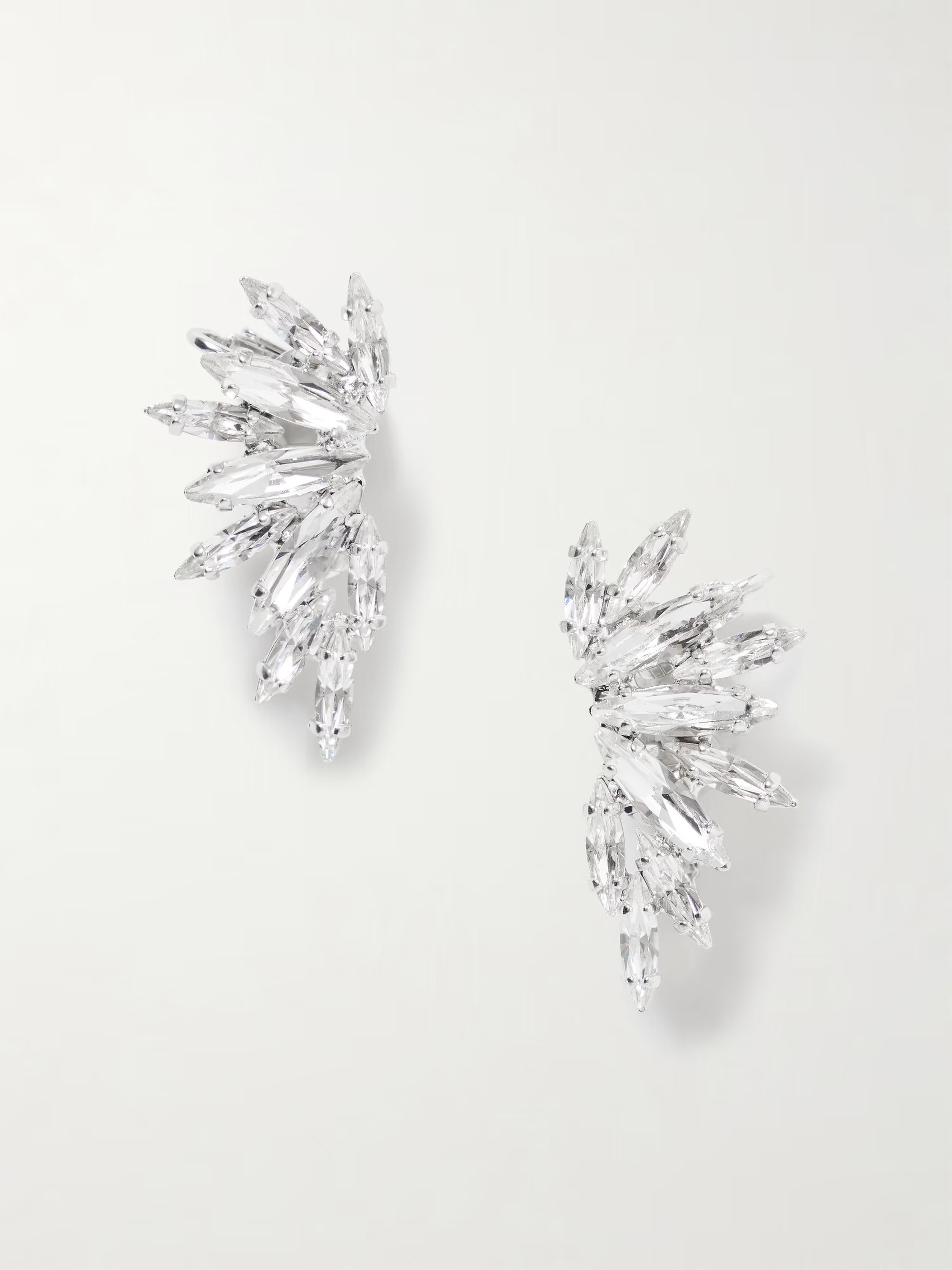 Silver-tone crystal clip earrings | NET-A-PORTER (UK & EU)