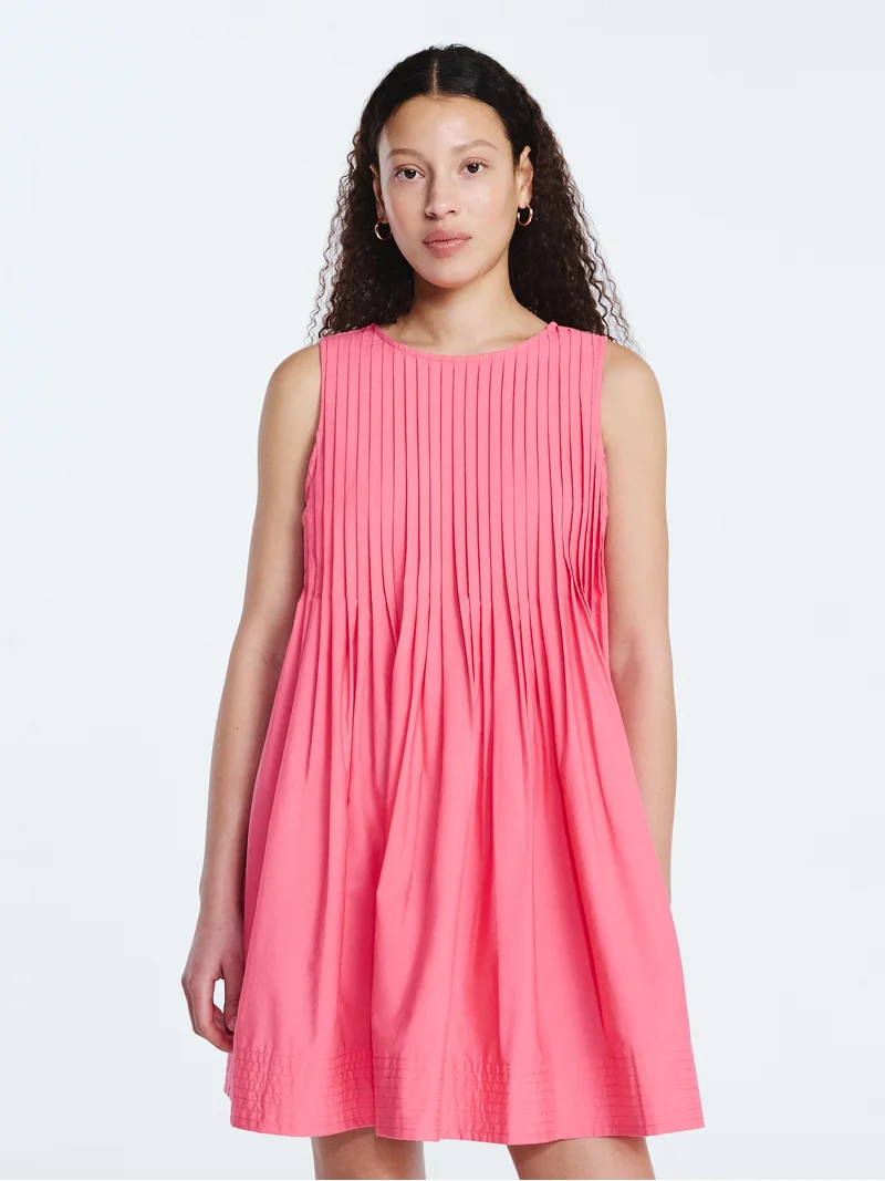 Free Assembly Women's Sleeveless Pleated Mini Dress, Sizes XS-XXL | Walmart (US)