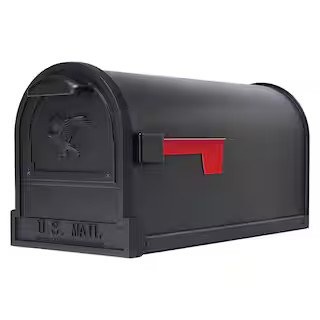 Arlington Textured Black, Large, Steel, Post Mount Mailbox | The Home Depot