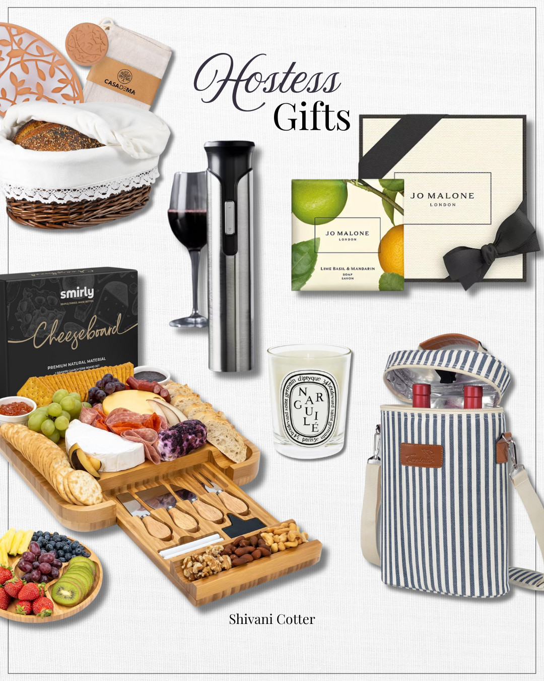 Gifts For The Hostess

I don't know about you, but I always struggled finding hostess gifts. To make it easier for you, I put together a few gifts that are sure to be a hit. From Charcuterie boards to the perfect gift for a wine lover, foodie, and amazing scents for home, there's something here for everyone! Electric wine opener | Perfume | candles | bread basket | baking | wine and cheese board 

 #LTKGiftGuide #LTKfoodie #LTKHome