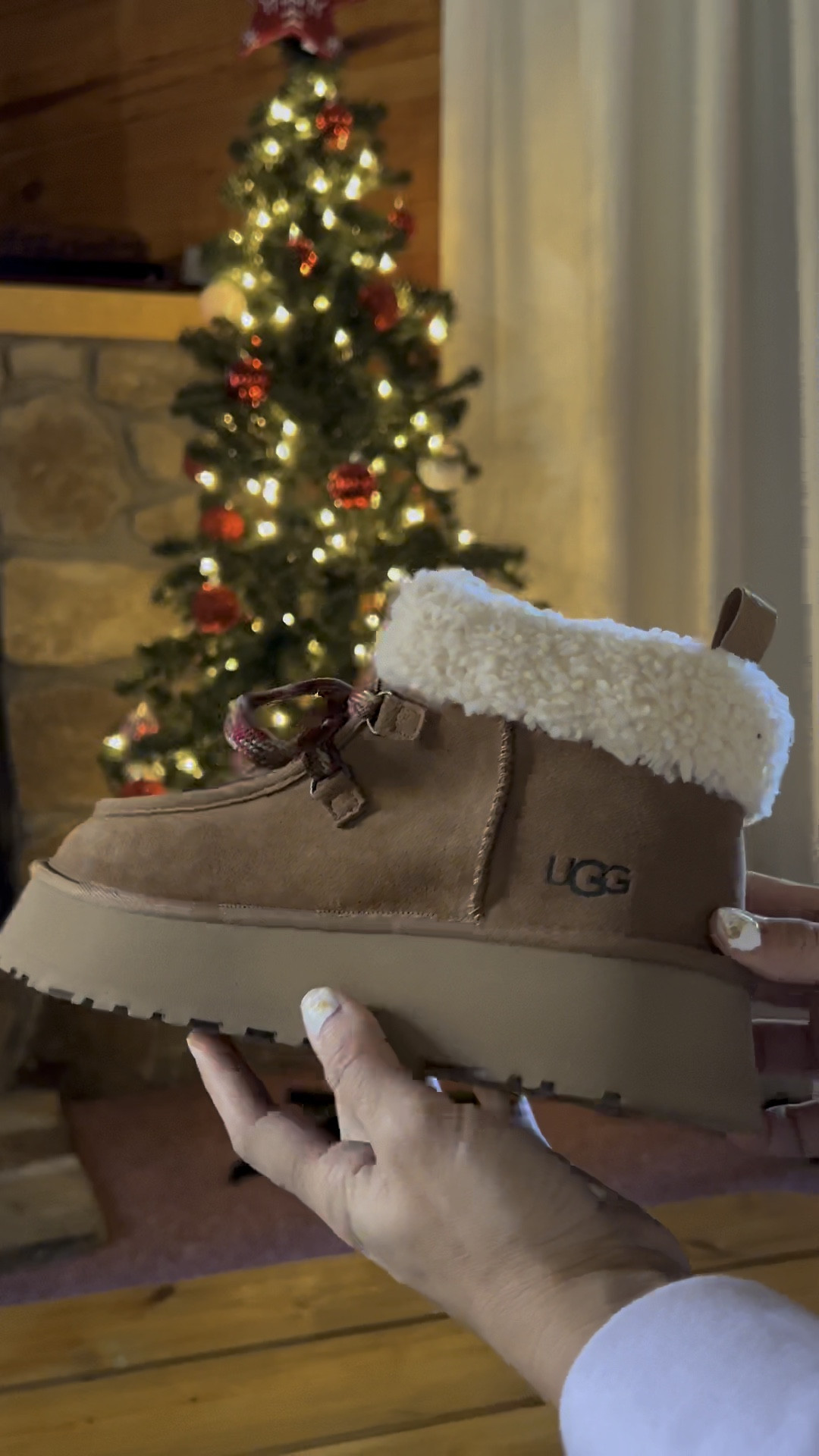 Personalized Sheepskin Boots Christmas Ornament