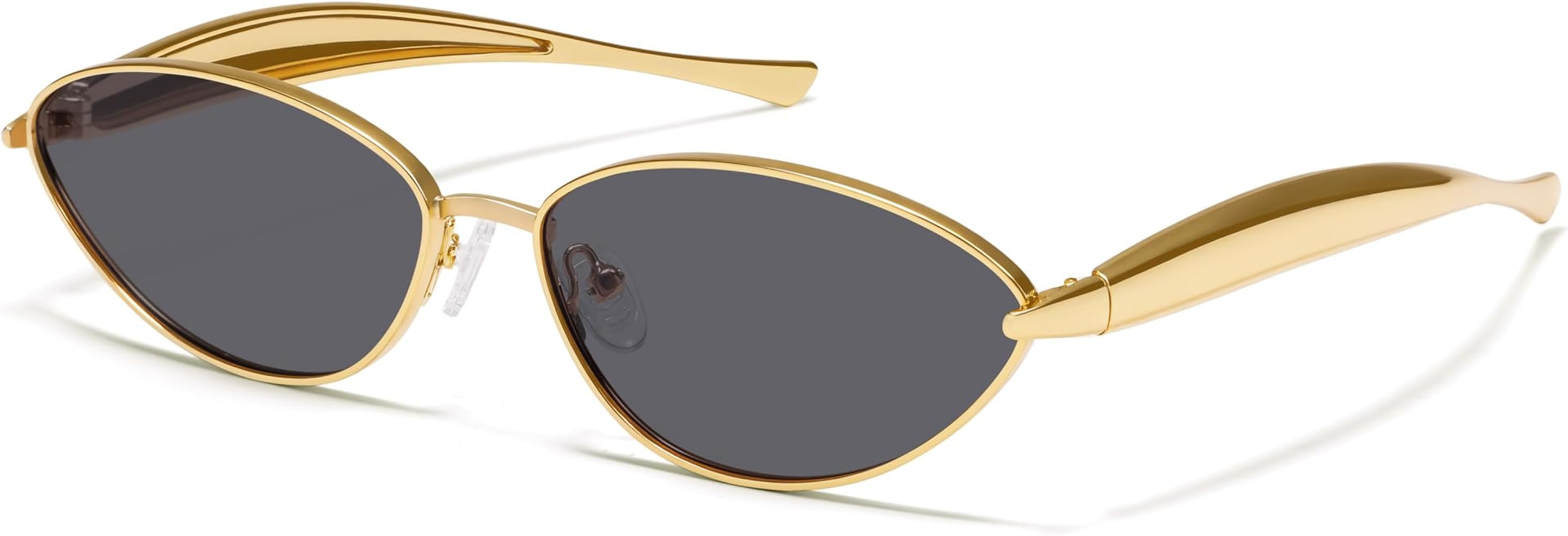VANLINKER Retro Trendy Oval Sunglasses for Women Men 2026 90s Cat Eye Gold Frame Small Face Sun G... | Amazon (US)