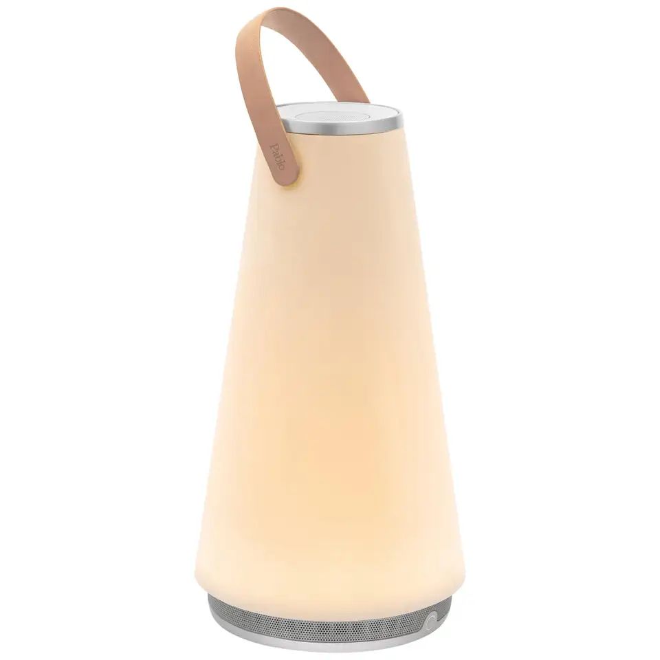 Uma Sound Lantern in Aluminium and Tan by Pablo Designs | 1stDibs