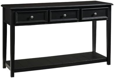 Signature Design by Ashley Beckincreek Modern Sofa Console Table with 3 Drawers, Black | Amazon (US)