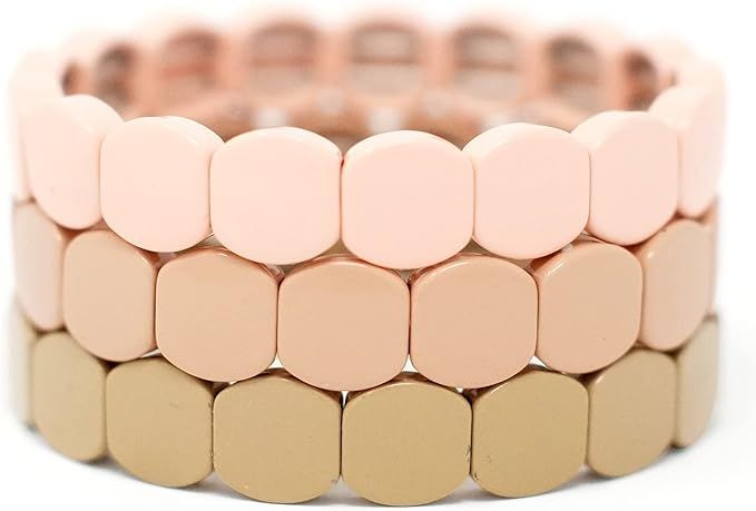 Cedar and Ink Stackable Bracelets, Tile Bracelets for Women, Stackable Enamel Bracelets, Enamel B... | Amazon (US)