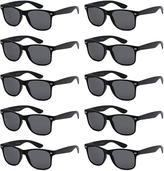 WHOLESALE UNISEX 80'S RETRO STYLE BULK LOT PROMOTIONAL SUNGLASSES - 10 PACK | Amazon (US)