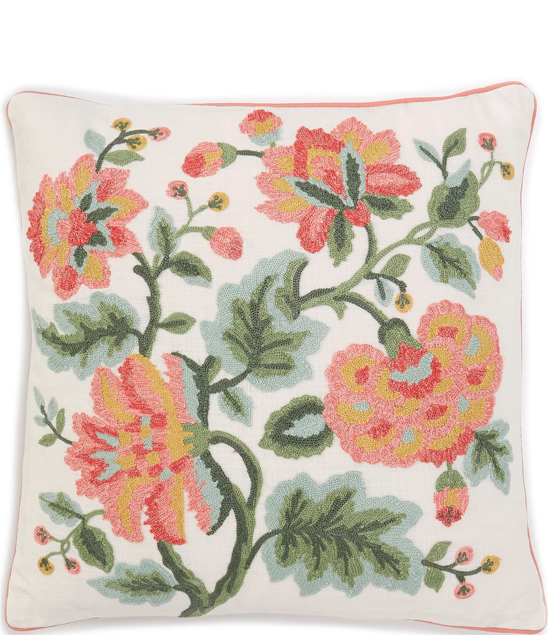 Embroidered Floral Spray Square Pillow | Dillard's