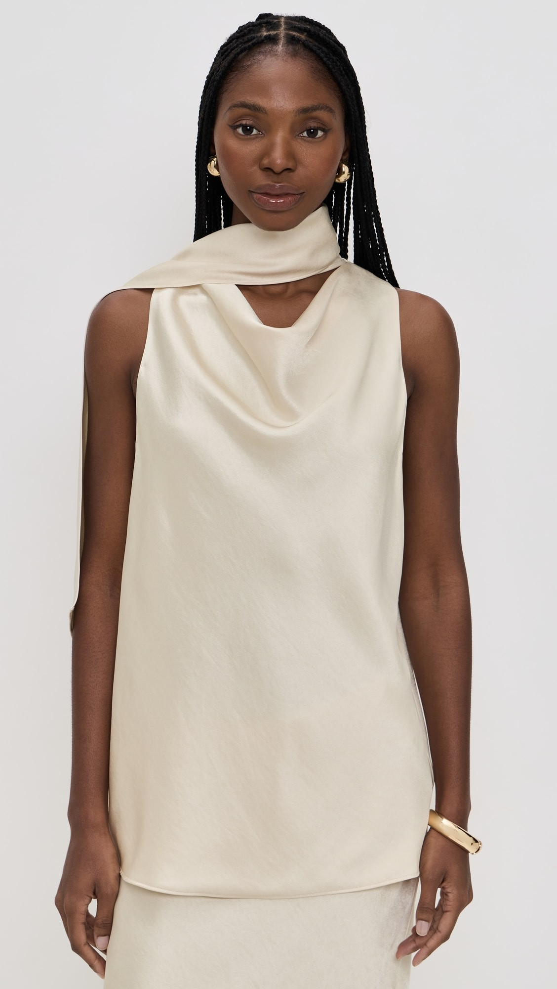Fluid Satin Scarf Top | Shopbop