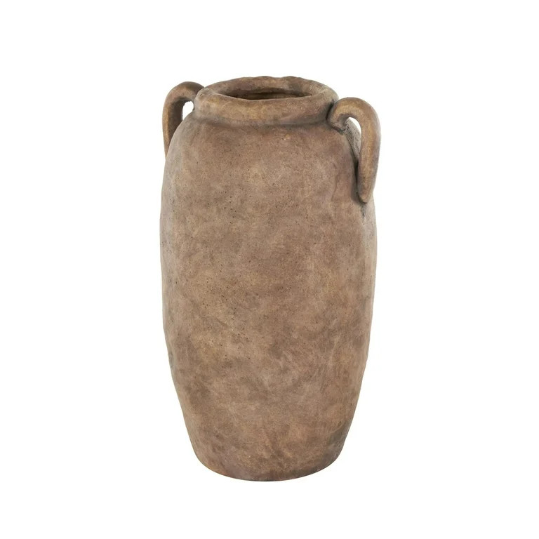 DecMode 17" Antique Style Textured Copper Ceramic Vase with Handles | Walmart (US)