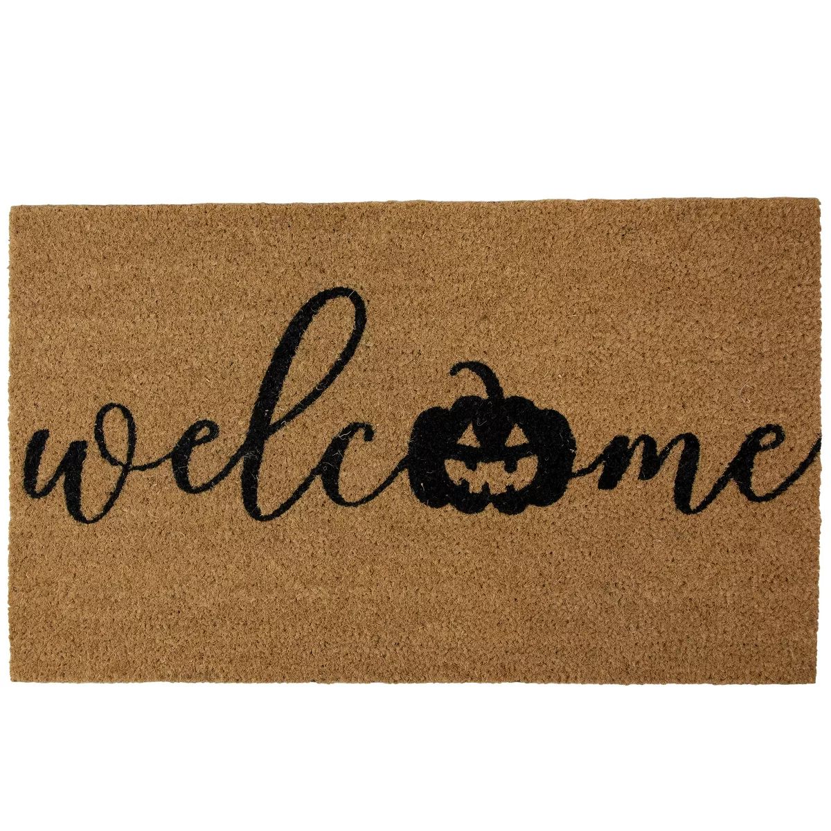 Northlight Natural Coir Pumpkin "Welcome" Halloween Doormat 18" x 30" | Target