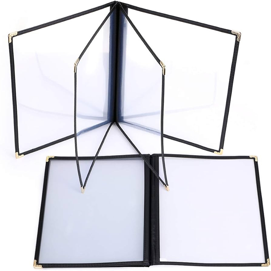 OwnMy 2PCS 8.5 x 11 Inch Menu Covers, 4 Page 8 View Transparent Restaurant Menu Covers Book with ... | Amazon (US)