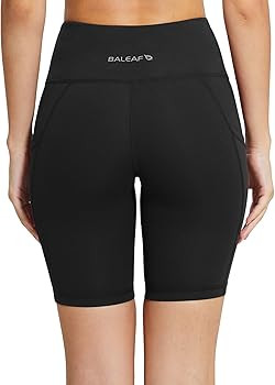 BALEAF Women's 8"/ 7"/ 5" High Waist Biker Shorts Yoga Running Volleyball Workout Gym with Pocket... | Amazon (US)