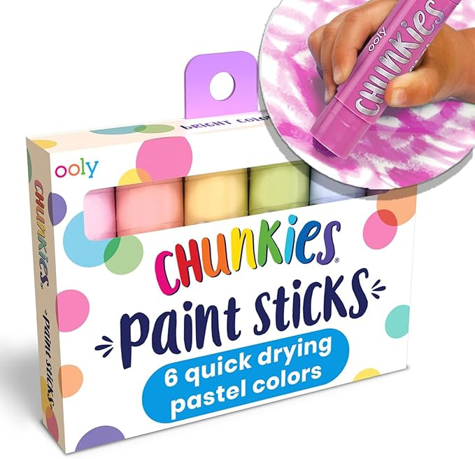 Ooly Chunkies 6 Pastel Paint Sticks For Kids, Tempera Paint Sticks Pastel Colors Set, No Mess Qui... | Amazon (US)