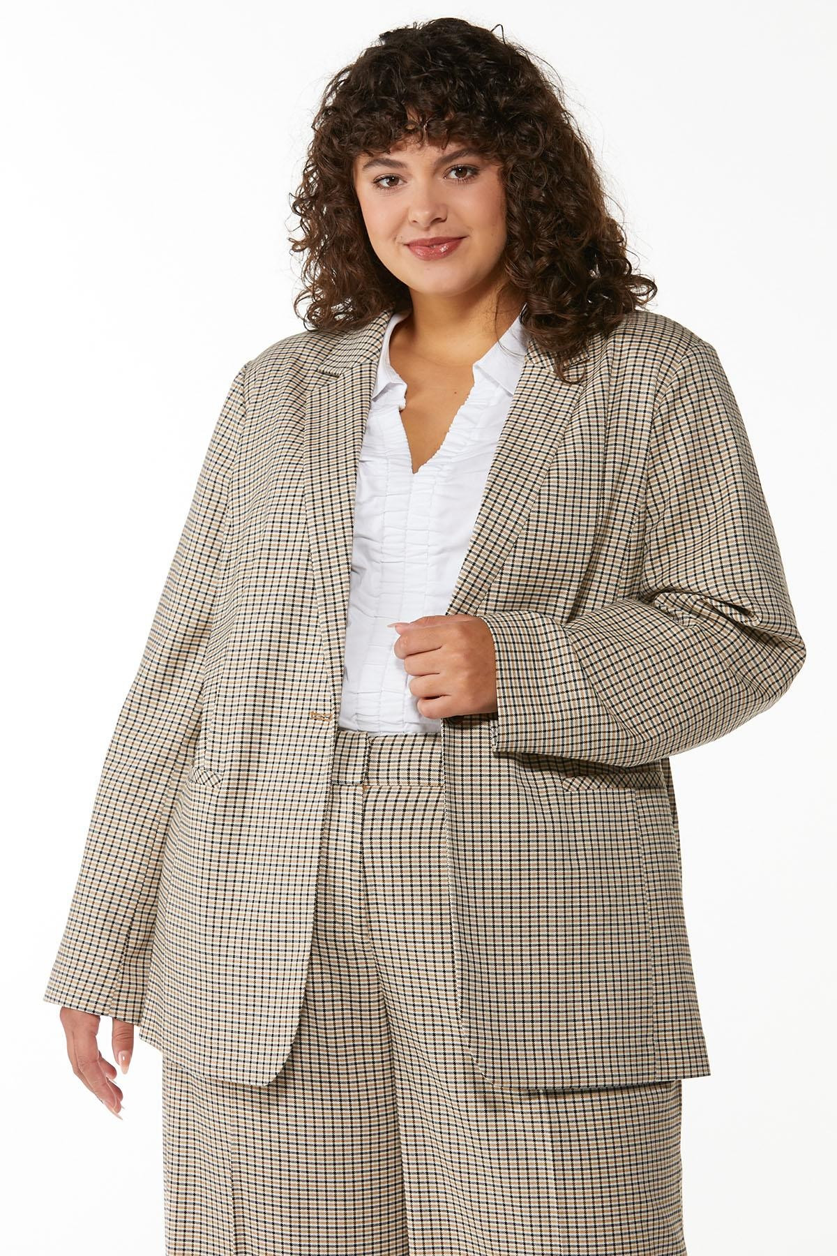 Plus Size Plaid Blazer | Cato Fashions