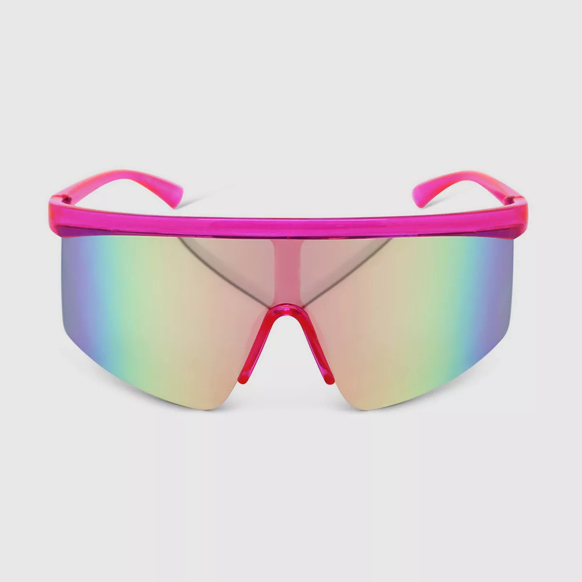 Women's Crystal Plastic Shield Sunglasses - Wild Fable™ Pink | Target