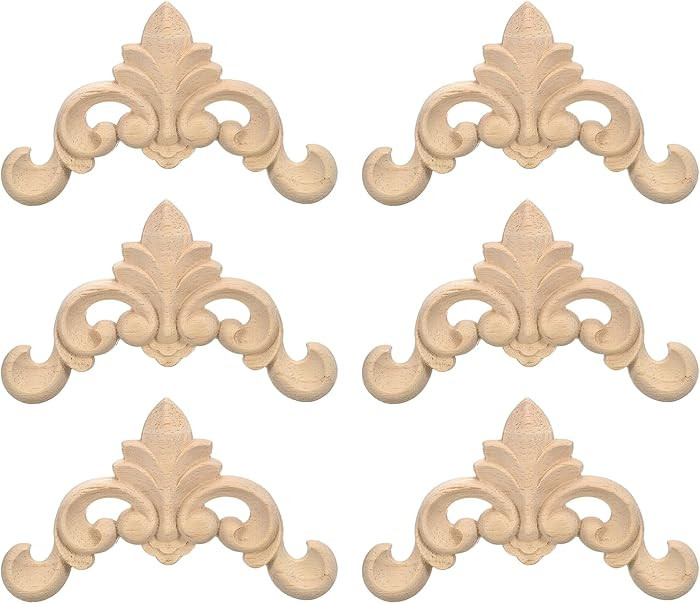 uxcell 6Pcs Wood Carved Appliques, Unpainted Carving Decals for Bed Door Cupboard Dresser Wardrob... | Amazon (US)