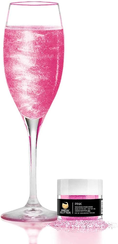 Pink BREW GLITTER Edible Glitter For Wine, Cocktails, Champagne, Drinks & Beverages | 4 Grams | K... | Amazon (US)