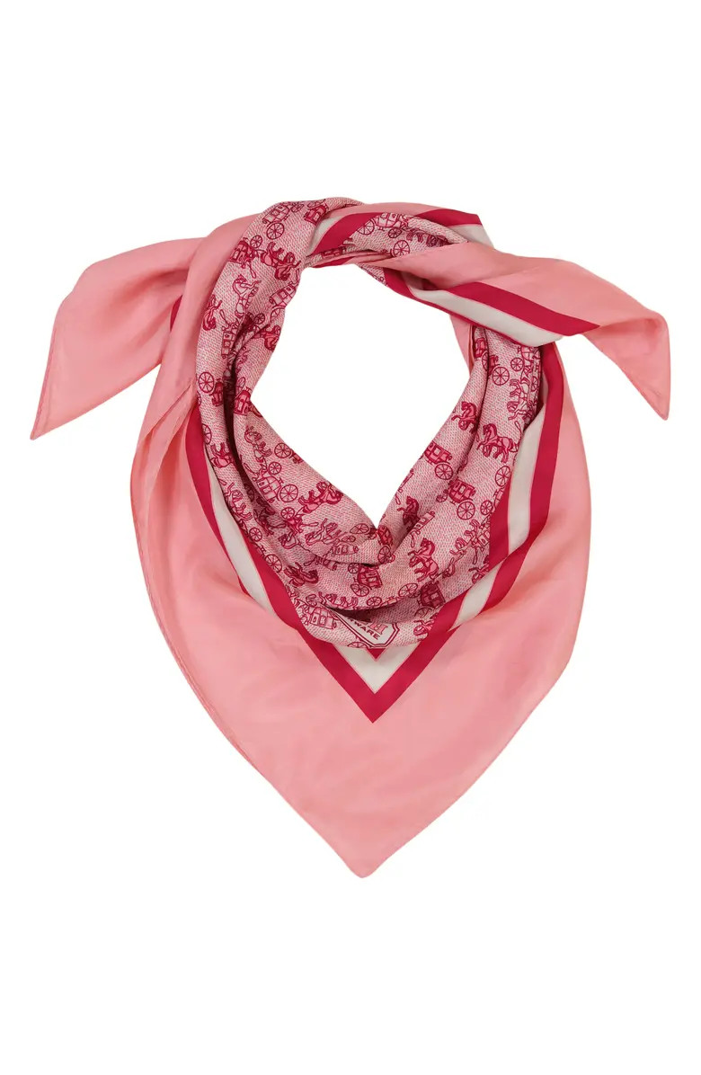 Horse & Carriage Print Silk Square Scarf | Nordstrom