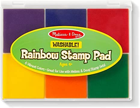 Melissa & Doug Rainbow Stamp Pad - 6 Washable Inks - Stamp Pads For Rubber Stamps, Arts And Craft... | Amazon (US)