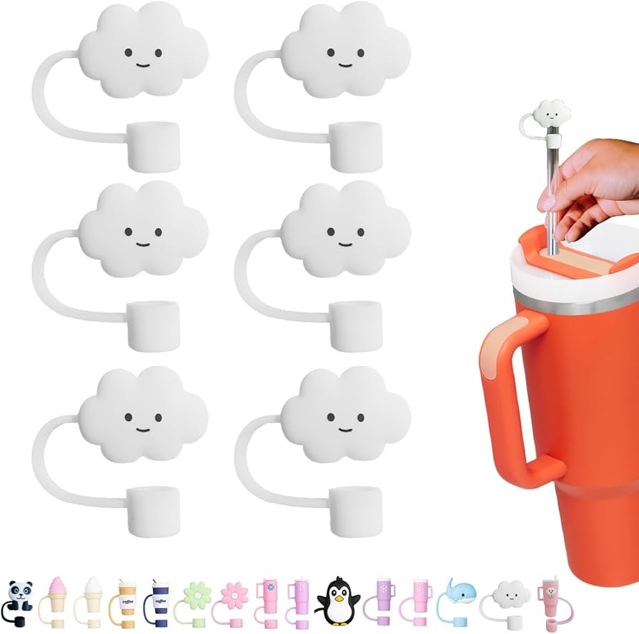 6Pcs Straw Cover Cap for Stanley 40oz Cup, Reusable Cloud Shape Straw Toppers, Food Grade Drinkin... | Amazon (US)