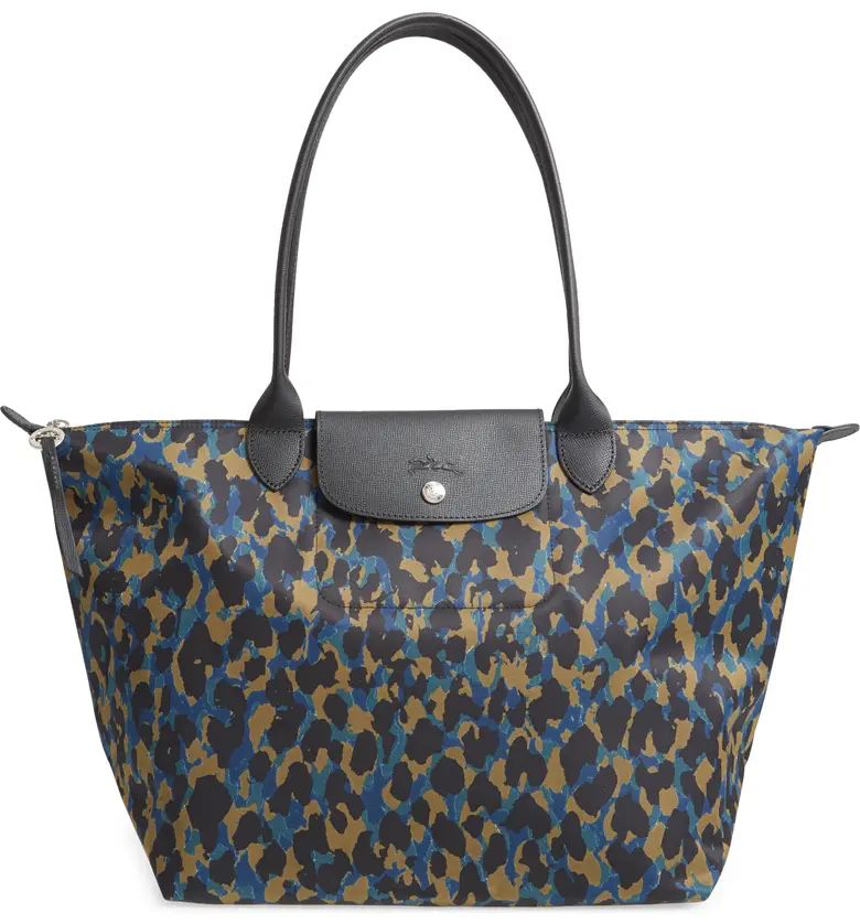 Le Pliage Large Panther Print Nylon Tote | Nordstrom