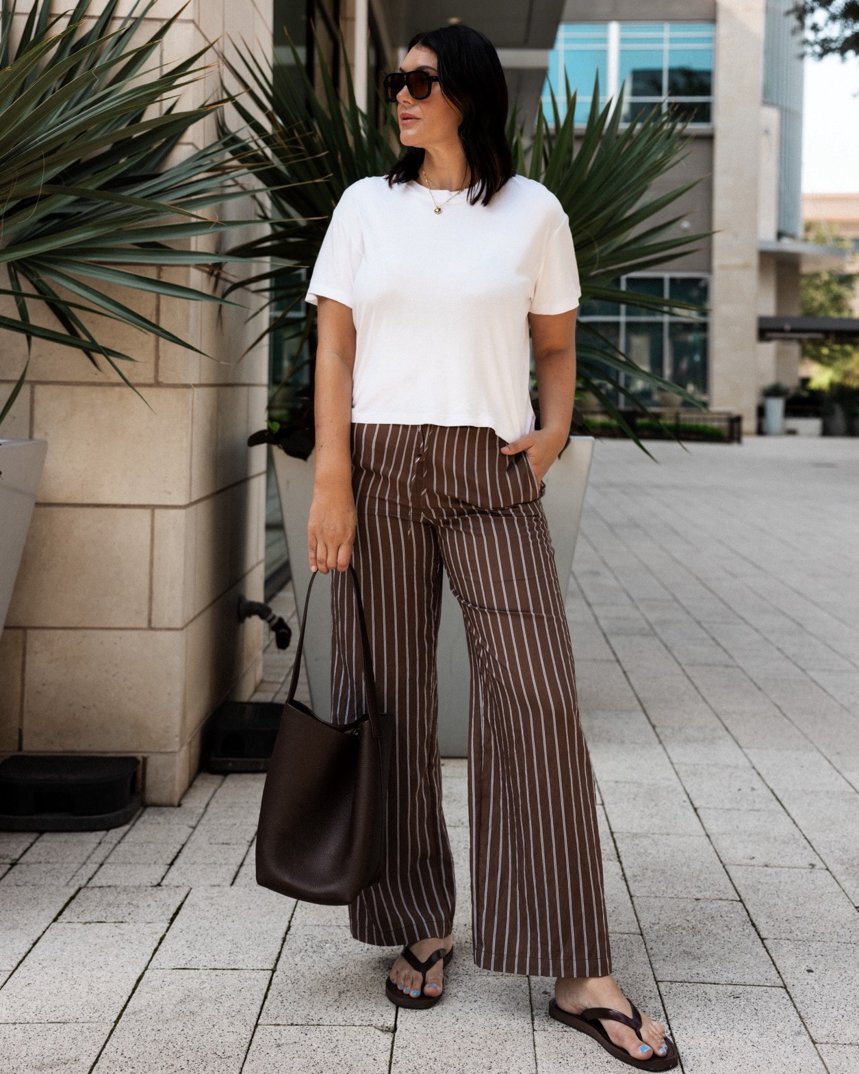 Love these Madewell pants! Under $100, lightweight cotton. Too easy! I’m in the medium, size up for a looser fit.

I’m in the medium of the tee. My favorite tee ever!
