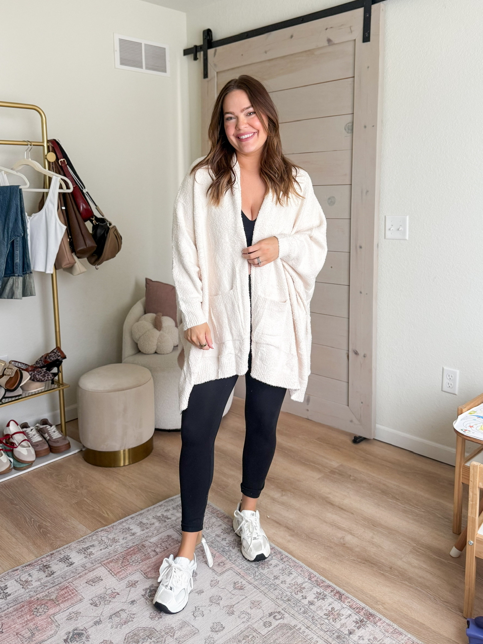 Love this oversized poncho style cardigan for the colder months! Super comfy and stylish! #fallfashion #cozy
 

 #LTKootd #LTKSeasonal #LTKMidsize