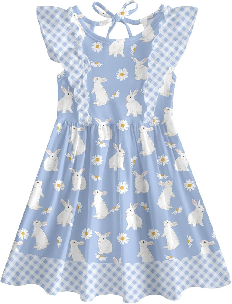 Goodstoworld Toddler Girl Dress for Kids Summer Beach Ruffle Tie Back Dresses for 2-8T | Amazon (US)