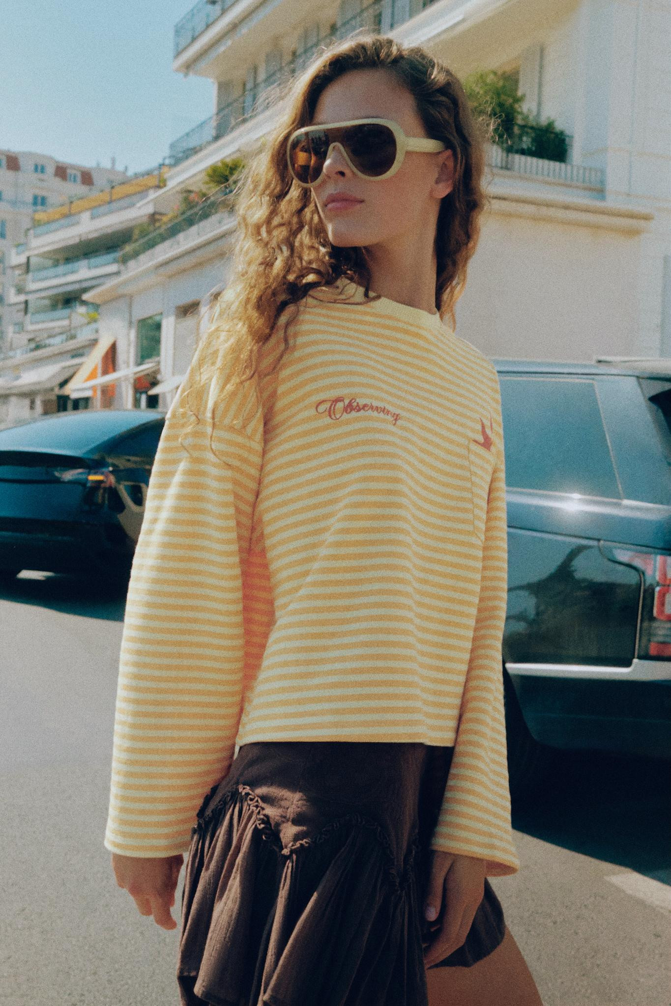 Oversized graphic striped sweatshirt | Pull&Bear United Kingdom | PULL and BEAR UK